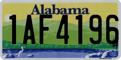 AL license plate 1AF4196