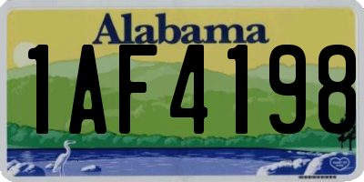 AL license plate 1AF4198