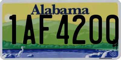 AL license plate 1AF4200
