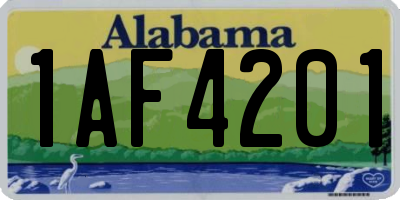 AL license plate 1AF4201