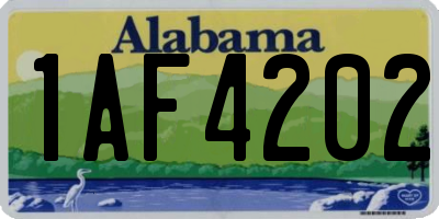 AL license plate 1AF4202