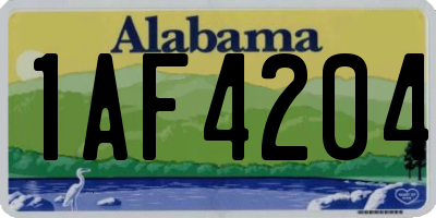 AL license plate 1AF4204
