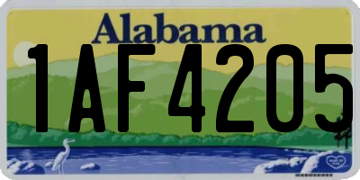 AL license plate 1AF4205