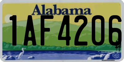 AL license plate 1AF4206