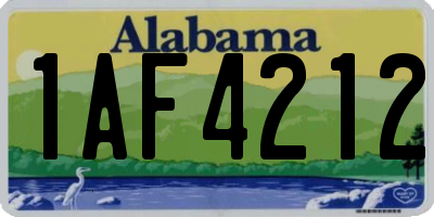 AL license plate 1AF4212