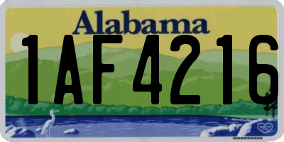 AL license plate 1AF4216