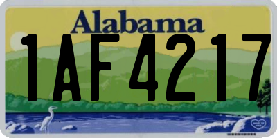 AL license plate 1AF4217