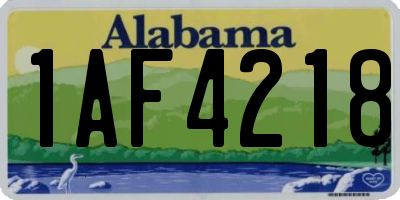 AL license plate 1AF4218