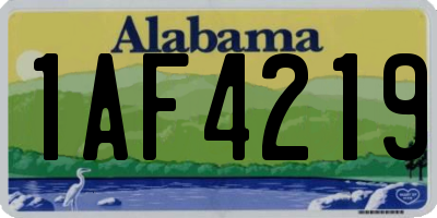 AL license plate 1AF4219