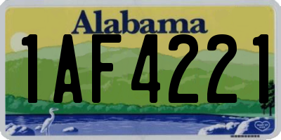 AL license plate 1AF4221
