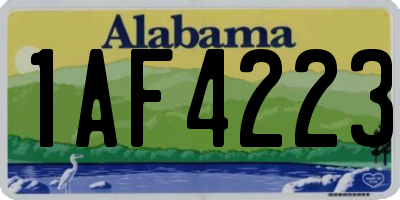 AL license plate 1AF4223