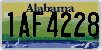 AL license plate 1AF4228