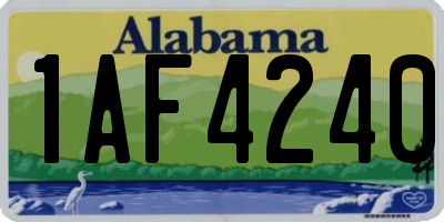 AL license plate 1AF4240