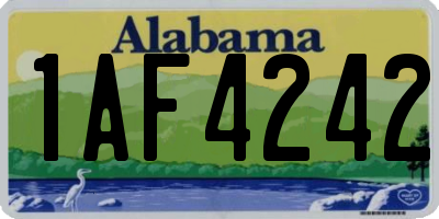 AL license plate 1AF4242