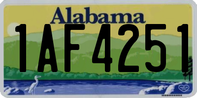 AL license plate 1AF4251