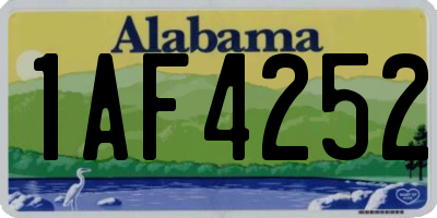 AL license plate 1AF4252