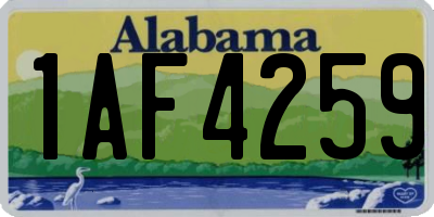 AL license plate 1AF4259