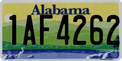 AL license plate 1AF4262