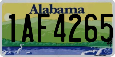 AL license plate 1AF4265