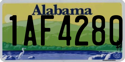 AL license plate 1AF4280