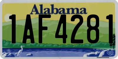 AL license plate 1AF4281