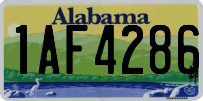 AL license plate 1AF4286