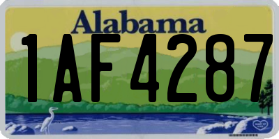 AL license plate 1AF4287
