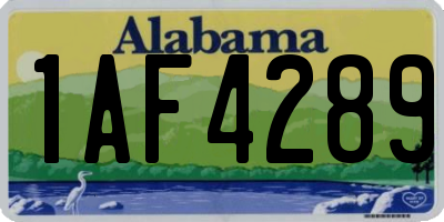 AL license plate 1AF4289