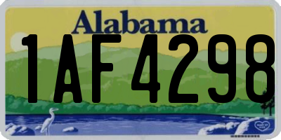AL license plate 1AF4298