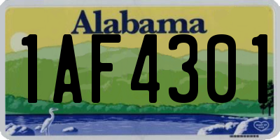 AL license plate 1AF4301