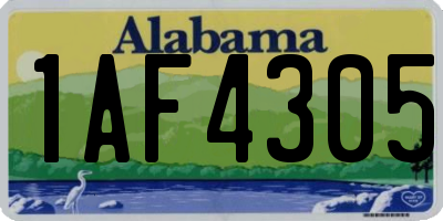AL license plate 1AF4305