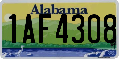 AL license plate 1AF4308