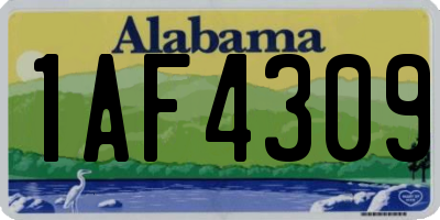 AL license plate 1AF4309