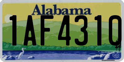 AL license plate 1AF4310