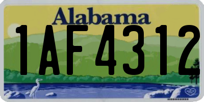 AL license plate 1AF4312