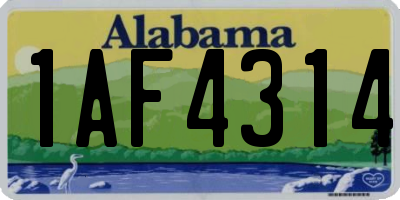 AL license plate 1AF4314