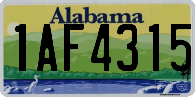 AL license plate 1AF4315