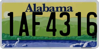 AL license plate 1AF4316