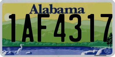 AL license plate 1AF4317