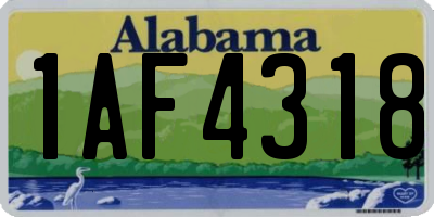 AL license plate 1AF4318
