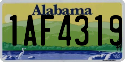 AL license plate 1AF4319