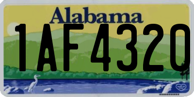 AL license plate 1AF4320