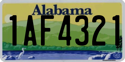 AL license plate 1AF4321