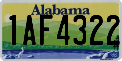 AL license plate 1AF4322