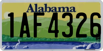 AL license plate 1AF4326