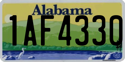 AL license plate 1AF4330