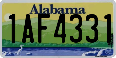 AL license plate 1AF4331
