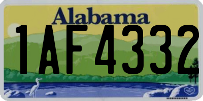 AL license plate 1AF4332