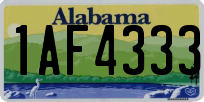 AL license plate 1AF4333