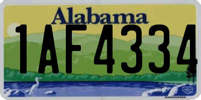 AL license plate 1AF4334